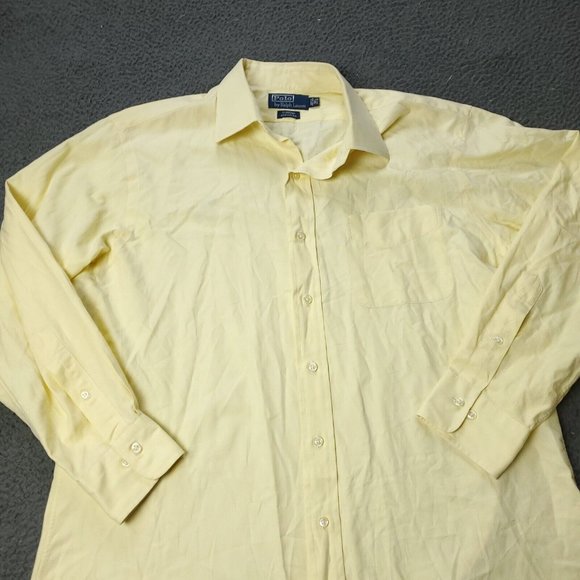 Polo Ralph Lauren Button Shirt Mens 16.5 32/33 Sleeve Yellow - Picture 5 of 6